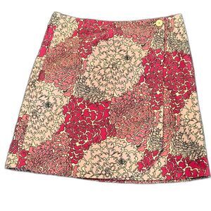 Lilly Pulitzer Chandler Wrap Skirt Women's Size 6 Pink & Cream Floral Mini